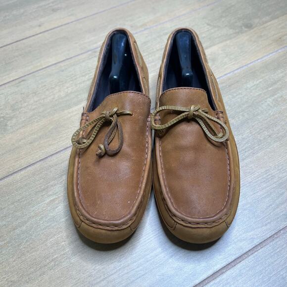 UGG‎ Slippers Mens SZ 10 Loafers Chester Brown Leather Slip On Shoes boho Casual main image 9
